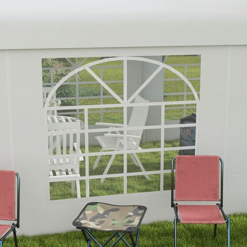 Paroi Avec Fenêtre Pour Pavillon 6x2m, Imperméable, Résistante Aux Uv, Pour Tente De Fête, ,blanc