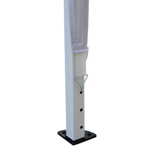 Pavillon Pliant 2,95x2,95m En Acier Et Tissu Oxford, Protection Uv, Blanc