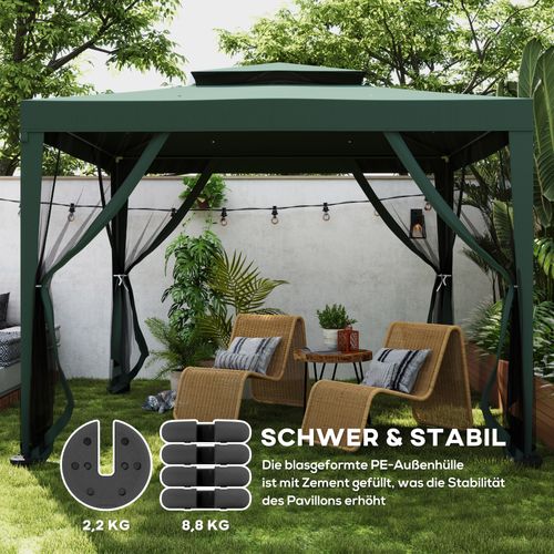 Set De 4 Poids Pour Pavillon, 2,2 Kg, Pour Fixation Stable De Tentes Et Pavillons, ,noir