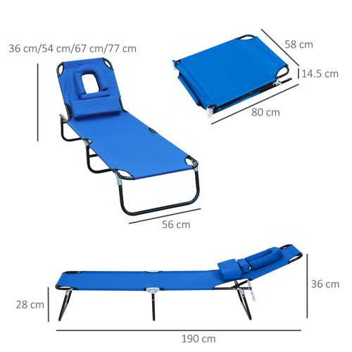 Chaise De Jardin En Tissu, Transat Trois Pieds Avec Fenêtre De Lecture, Bleu