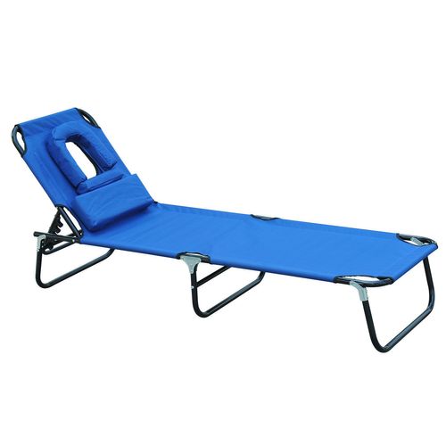 Chaise De Jardin En Tissu, Transat Trois Pieds Avec Fenêtre De Lecture, Bleu