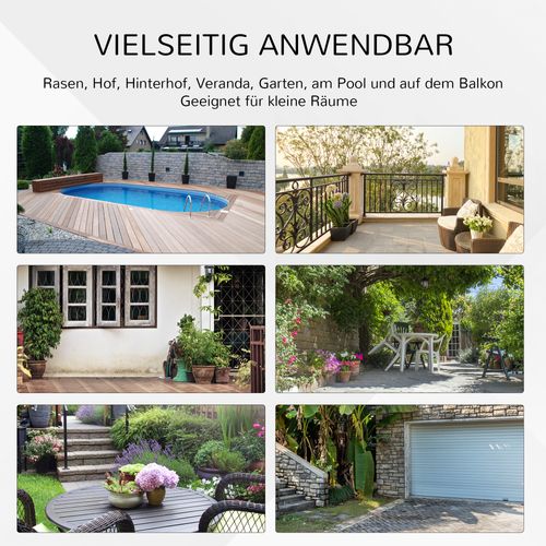 Table De Camping Ronde Ø68cm En Acier Avec Décor En Rotin, Idéale Pour Jardin Et Pique-nique