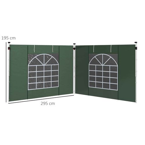 Lot De 2 Parois Avec Fenêtres Et Velcro Pour Pavillon 3x3/3x6m, Imperméables