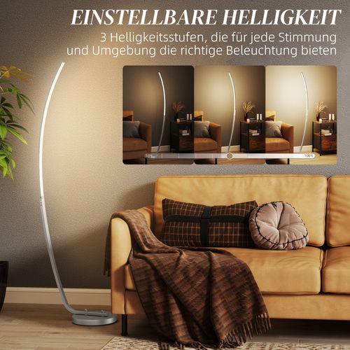 Lampadaire LED En Argent Avec Variateur, Lampe Debout Pour Salon