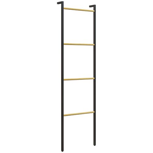 Étagère à Serviettes En Acier Avec 4 Barres Pour Serviettes, Vêtements, Couvertures, Journaux, Noir