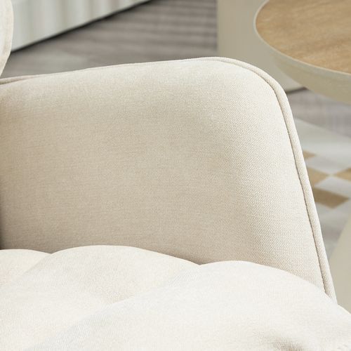 Fauteuil à Bascule Tissu Aspect Chenille Avec Accoudoirs Pour Salon Ou Chambre, Beige