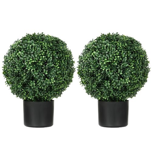 Lot De 2 Buis Artificiels 52 Cm Avec Pot Déco Pour Salon Ou Jardin, Vert