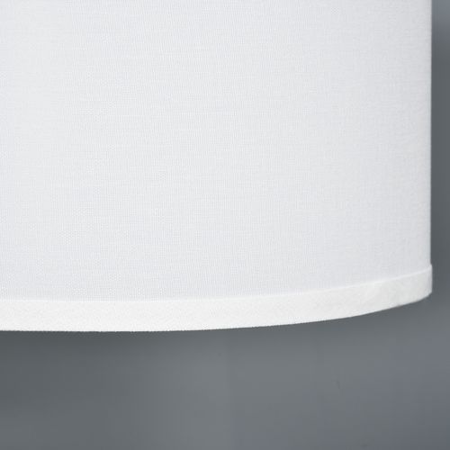 Lampadaire sur pied E27 en métal doré avec abat-jour blanc en lin pour salon, 47x37x153 cm