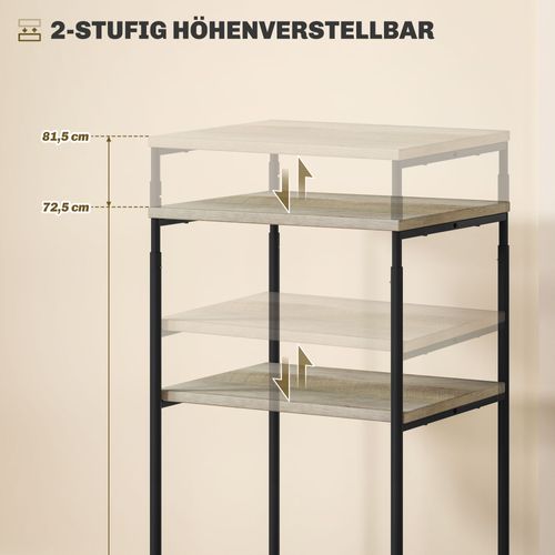 Chariot Pour Imprimante, Avec 3 Étagères, En Acier, Pour Bureau, Blanc, 39x34,5x81,5 Cm