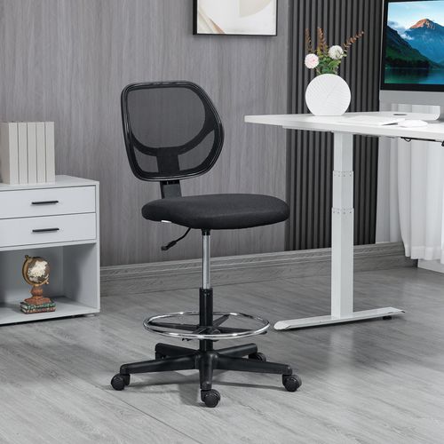Chaise Assis-debout Réglable, Ergonomique, Avec Repose-pieds Ajustable, Noire