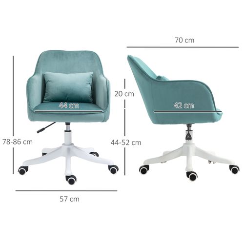 Fauteuil De Bureau Avec Massage, Coussin Lombaire, Accoudoirs, Pivotant, Vert