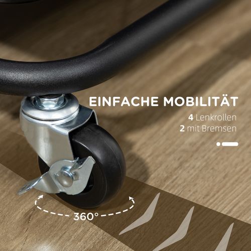 Chariot En Acier à 3 Niveaux Avec Paniers Et Crochets, Rangement Pratique, Noir