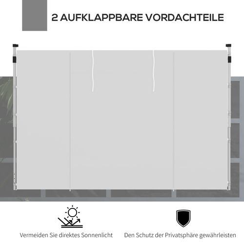 Set De 2 Parois Avec Fenêtres Et Porte Pour Pavillon 3x3/3x6m, Oxford, ,blanc