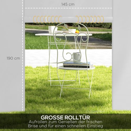 Set De 2 Parois Avec Fenêtres Et Porte Pour Pavillon 3x3/3x6m, Oxford, ,blanc