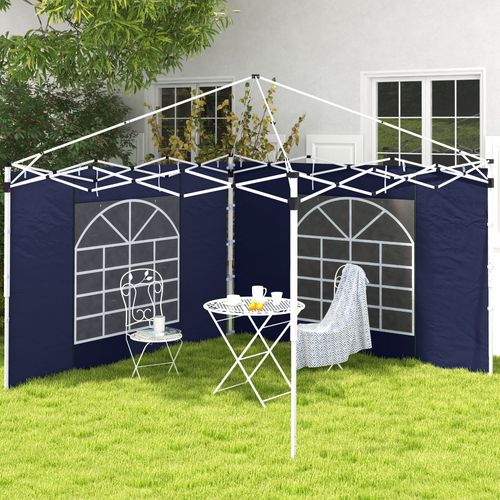Panneaux Latéraux Pour Pavillon 3x3m Et 3x6m, Matériau Oxford, Avec Fenêtre Et Porte, Bleu
