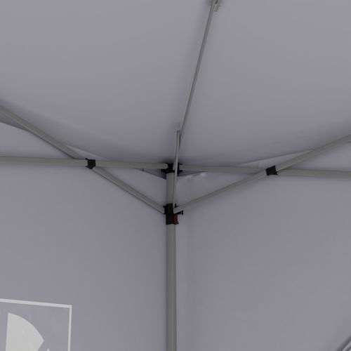 Pavillon 3x3m En Acier Et Tissu Oxford Avec 4 Murs, Fenêtres Et Protection Uv, Blanc