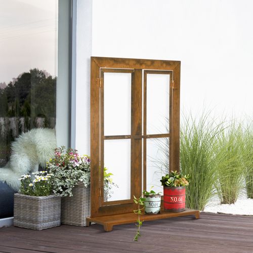 aubaho Fenêtre Gris ornementale de Grange Fer Rouille Style Antique 38 x 57,5cm