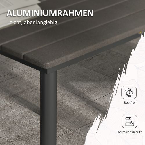 Table De Jardin Avec Trou Pour Parasol, Table à Manger Pour 4 Personnes, Gris Foncé, 90x90x75 Cm