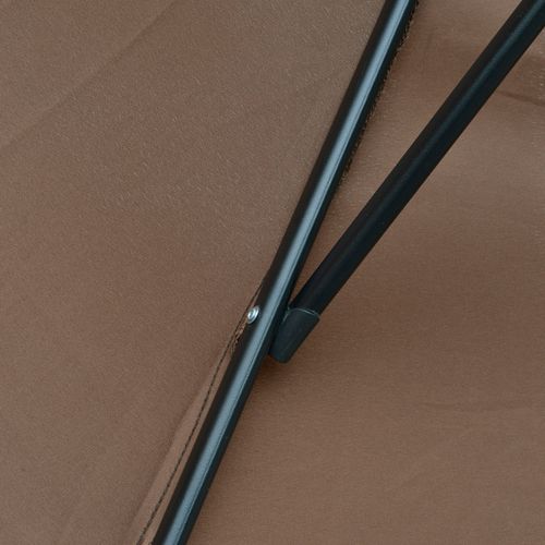 Parasol Déporté 3x2,5 M, Acier Et Polyester, Marron, Pour Jardin Et Terrasse
