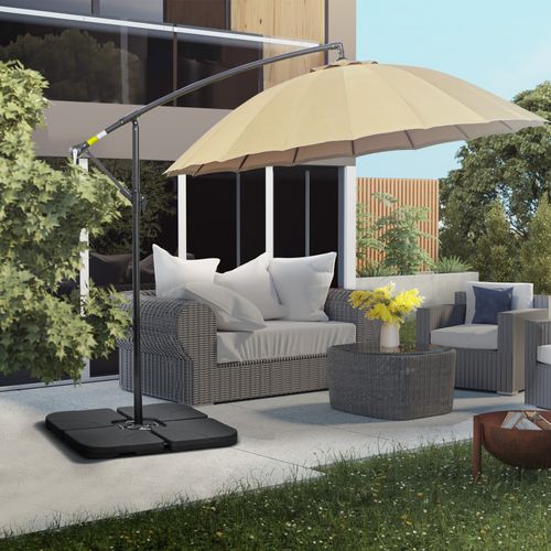 Support Parasol Hdpe 4 Pièces Remplissables 78 kg Sable Ou 60 l Eau ,noir