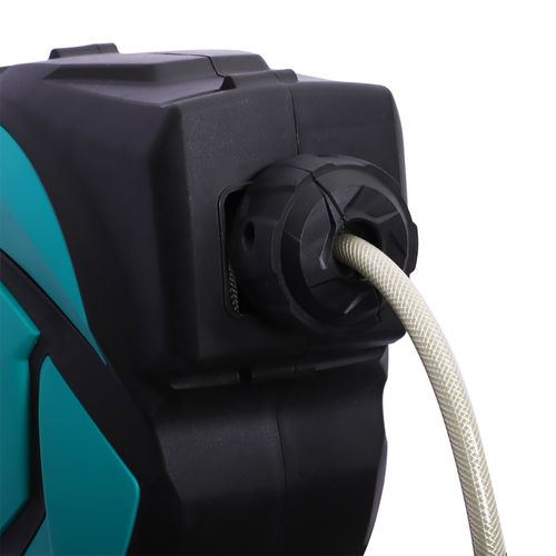 Enrouleur De Tuyau 10 M Plastique Résistant Au Gel -5 à 45 °c Avec Multibuse, Bleu Noir