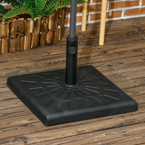 Support Parasol 19 Kg En Résine 51x51x32 Cm, Pour Ø32/38/48 Mm, Stable, Noir