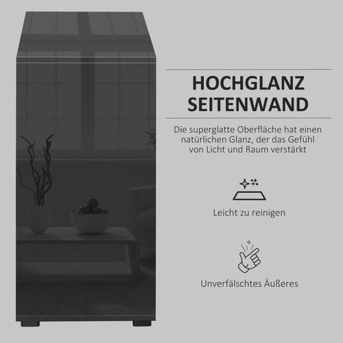 Buffet En Bois Avec 2 Tiroirs Et 2 Portes, Protection Anti-basculement, 117x36x74cm