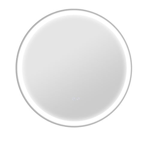 Miroir LED Ø60 Cm, Fonction Tactile, Mémoire, Anti-buée, Cadre En Aluminium