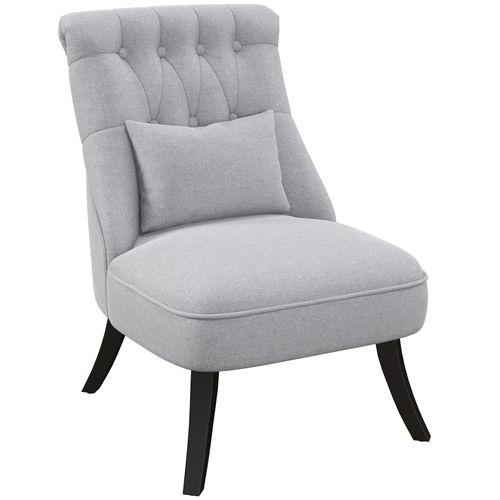 Fauteuil Relax En Lin Avec Coussin Dorsal, Pieds Surélevés, Pour Détente, Gris