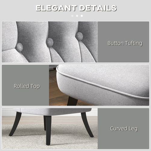 Fauteuil Relax En Lin Avec Coussin Dorsal, Pieds Surélevés, Pour Détente, Gris