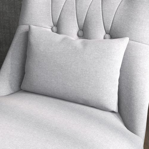 Fauteuil Relax En Lin Avec Coussin Dorsal, Pieds Surélevés, Pour Détente, Gris