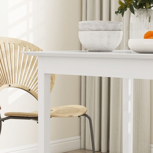 Table Carrée En Bois Pour 2 Personnes, 75 X 75 X 76 Cm, Blanche, Pour Cuisine Et Salle à Manger