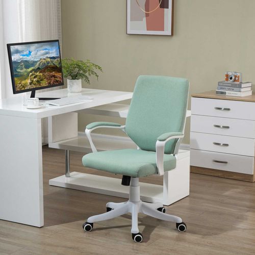 Chaise De Bureau En Polyester, Bascule, Roulettes Pivotantes, Verte