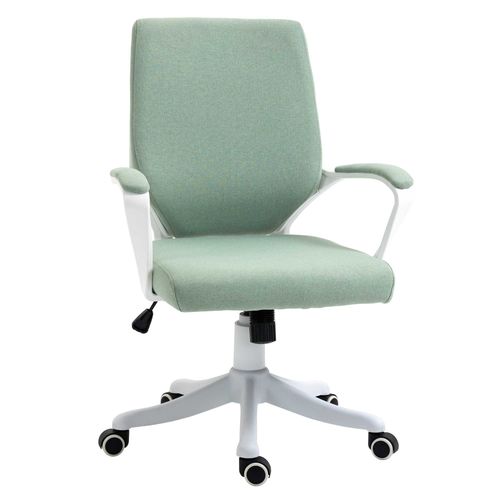 Chaise De Bureau En Polyester, Bascule, Roulettes Pivotantes, Verte