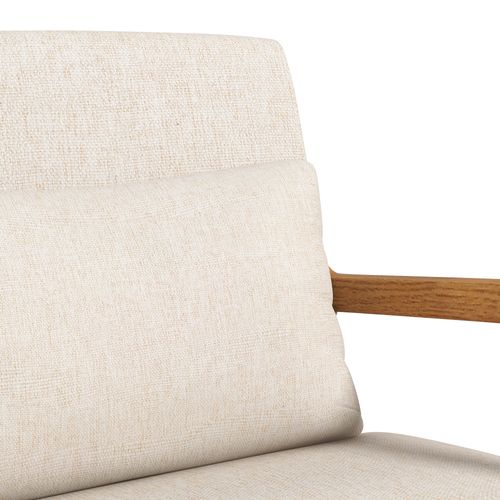 Fauteuil à Bascule, Rembourré Avec Accoudoirs, Relax, Pour Chambre Et Salon, Crème