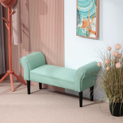 Banc Tissu Voile Capacité 130kg Pour Chambre Et Entrée, 102x36x51 Cm, Vert