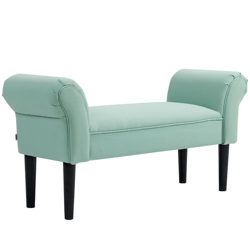 Banc Tissu Voile Capacité 130kg Pour Chambre Et Entrée, 102x36x51 Cm, Vert