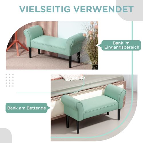 Banc Tissu Voile Capacité 130kg Pour Chambre Et Entrée, 102x36x51 Cm, Vert