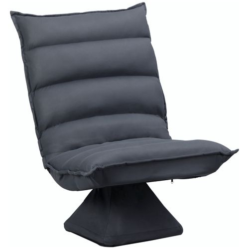 Fauteuil Relax Avec Revêtement En Acier Gris Foncé, Inclinable à 5 Niveaux, Pivotant à 360°