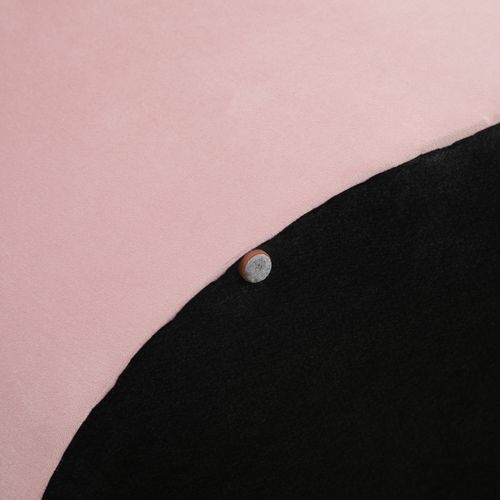 Banc Ovale Coffre Velours Polyester Bois De Caoutchouc Pour Salon, 71x52x42 Cm, Rose