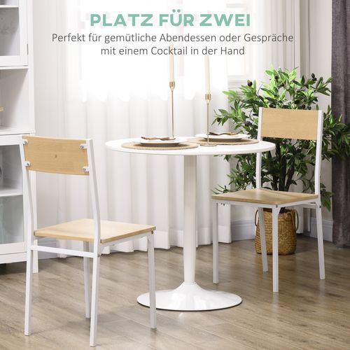 Table Ronde Ø70 X 75 Cm, Table De Cuisine Moderne Pour 2 Personnes, Pied En Acier, Antidérapante