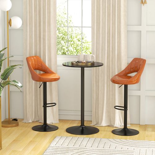 Table Bar Ronde Acier 60×102 Cm Design Moderne Gain De Place, Noir