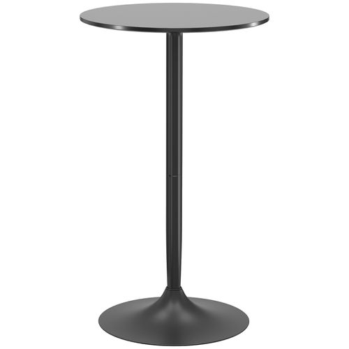 Table Bar Ronde Acier 60×102 Cm Design Moderne Gain De Place, Noir