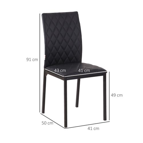 Chaises Salle à Manger Tissu Et Métal 4 Pièces Rembourrées Modernes,  Noir