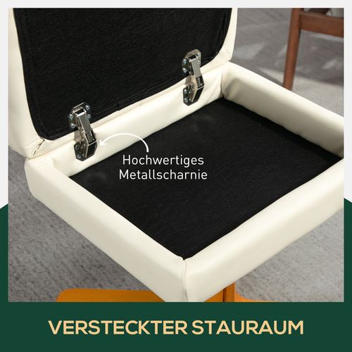 Fauteuil Relax En Similicuir, Pivotant 360°, Avec Rangement Et Repose-pieds, Crème