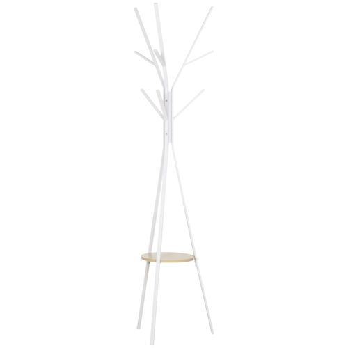 Portemanteau En Métal, Rangement Pour Couloir, 45x45x180cm, Blanc