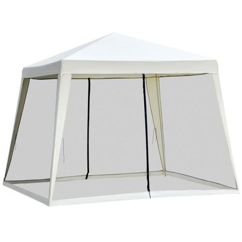Pavillon 3x3m, Avec Moustiquaire, Métal Et Polyester, Imperméable Pour Fêtes En Extérieur, ,crème