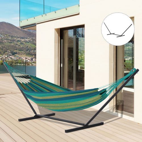Support De Hamac En Métal 360 X 92 X 115 Cm Avec Crochets Jusqu'à 120 Kg Pour Jardin Et Plage