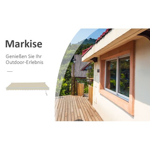 Store banne aluminium 3m pour balcon, protection solaire beige avec manivelle