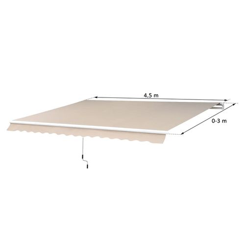 Store banne aluminium 3m pour balcon, protection solaire beige avec manivelle
